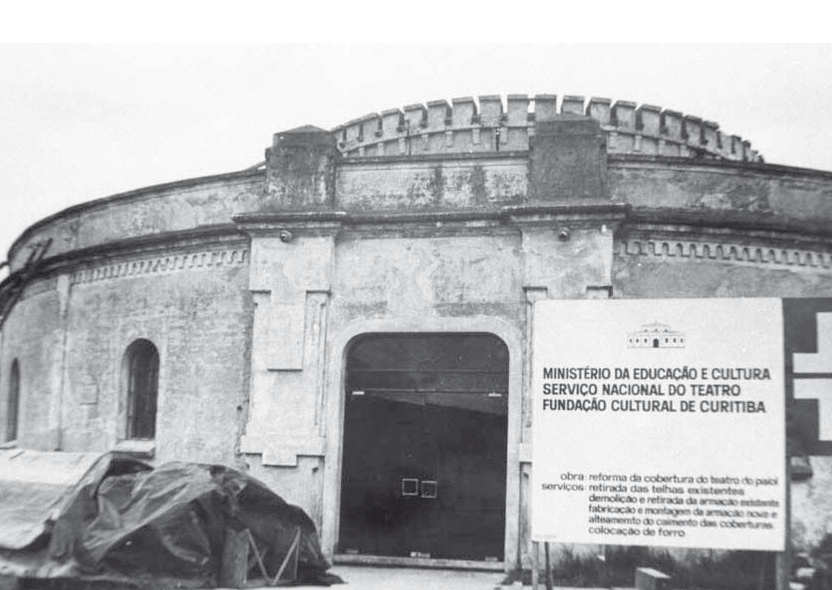 O antigo paiol de pólvora durante as obras de restauro e reciclagem, em 1971.